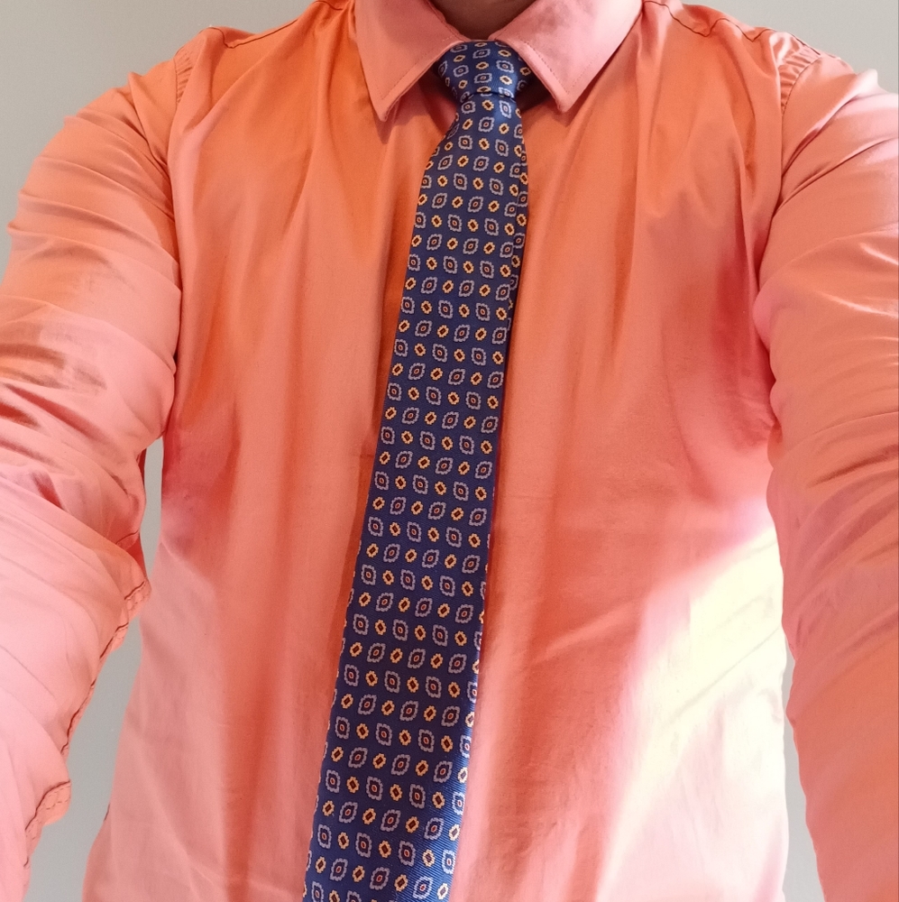 Franky Max Creme Tangerine Long Sleeve Dress XL Men Shirt
